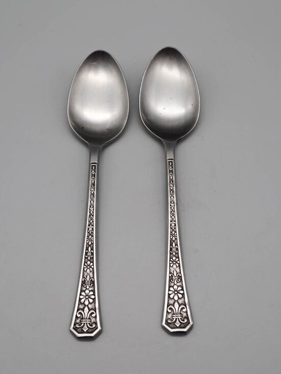Interpur Other - Interpur Florenz Stainless Steel Flatware Japan 2 Oval Soup Place Spoons Floral